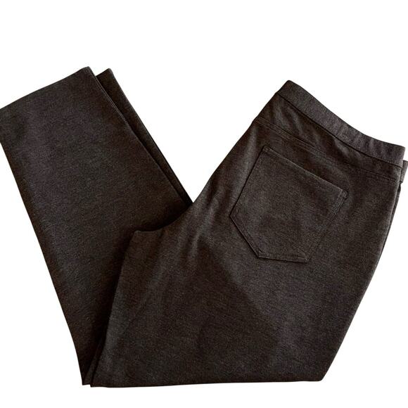 J.Jill Pants Ponte Knit Slim Leg Brown Heather 2X Pull-On Stretch Smooth Fit New - Picture 5 of 7